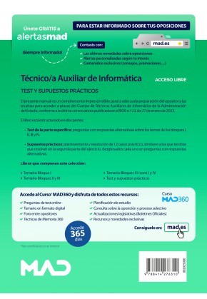 Técnico/a Auxiliar de Informática (acceso libre)