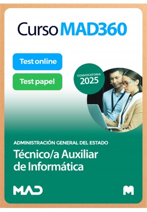 Curso MAD360 Técnico/a Auxiliar de Informática (acceso libre) + Libros Papel