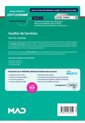 Personal Auxiliar de Servicios (Grupo V, Nivel 1, Área B)