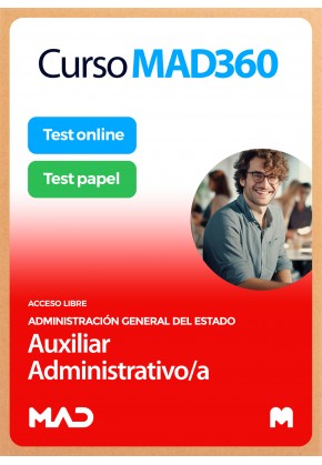 Curso MAD360 Intensivo Auxiliar Administrativo/a (acceso libre) + Libros papel