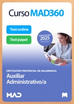 Curso MAD360 Auxiliar Administrativo/a Diputación Provincial de Salamanca + Libros Papel