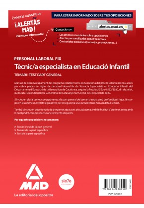 Personal Laboral Fix de Tècnic/a Especialista en Educació Infantil