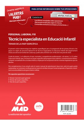 Personal Laboral Fix de Tècnic/a Especialista en Educació Infantil