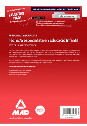Personal Laboral Fix de Tècnic/a Especialista en Educació Infantil