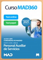 Curso MAD360 Personal Auxiliar de Servicios (Grupo V, Nivel 1, Área B) Comunidad de Madrid + Libros Papel