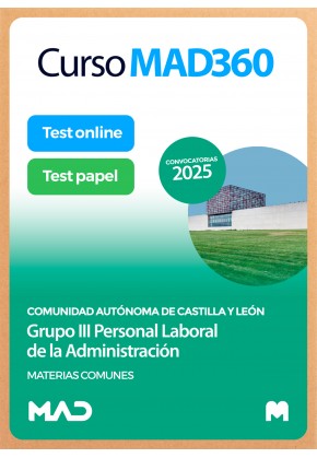 Curso MAD360 Grupo III Personal Laboral (materias comunes) + Libros Papel