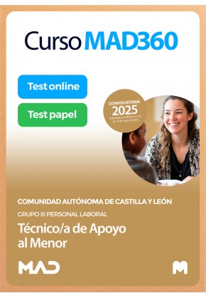 Curso MAD360 Técnico/a de Apoyo al Menor (Grupo III Personal Laboral) + Libros Papel