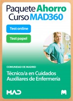 Paquete Ahorro Curso MAD360 + Test PAPEL y ONLINE Técnico/a en Cuidados Auxiliares de Enfermería