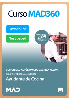 Curso MAD360 Ayudante de Cocina (Grupo IV Personal Laboral) + Libros Papel