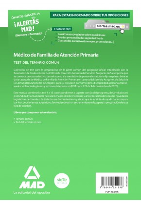 Médico de Familia de Atención Primaria del Servicio Aragonés de Salud (SALUD-Aragón)
